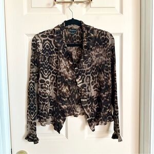 Animal print plisse caeliann jacket top